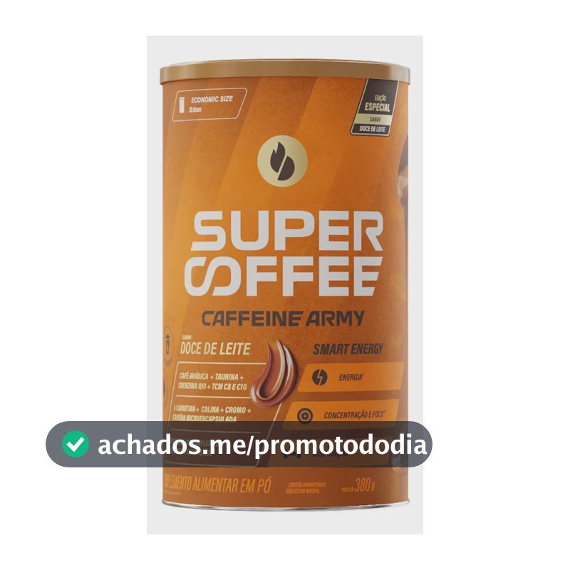 Cafeína Caffeine Army Supercoffee Classic Size em pó sabor Doce de leite x 380g