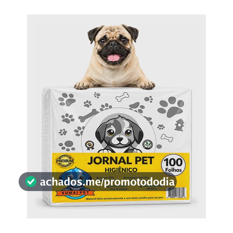 Jornal Pet 100 Folhas Grandes Papel Limpo Higienico Cachorro