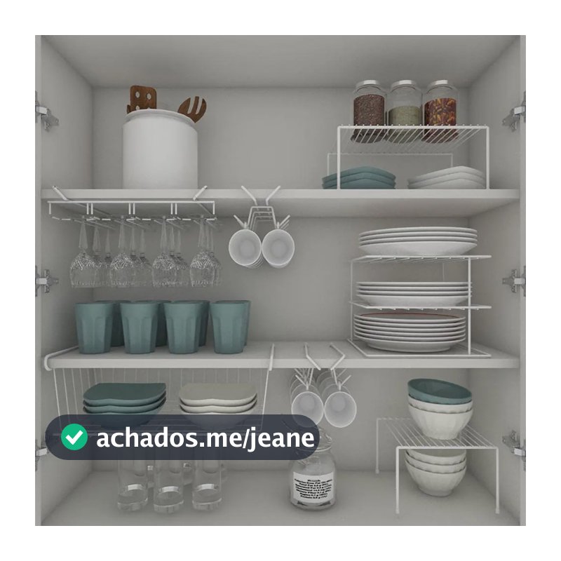 7 Organizador Armário Cozinha Suporte Prato Taças Xícaras Br