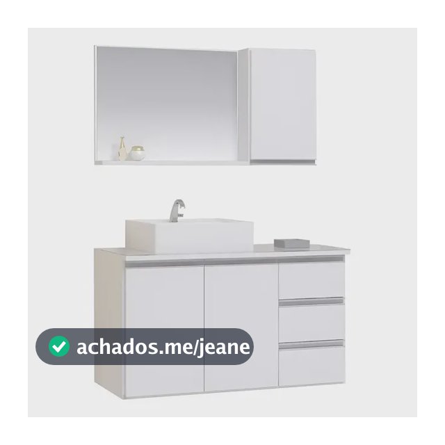 Conjunto De Banheiro Prisma 80cm Gabinete - Tampo Vidro