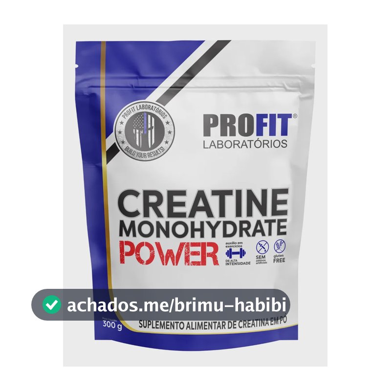 Creatina Monohidratada Power 300g Refil Profit Sabor Natural