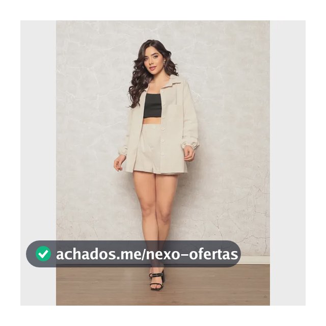 Conjunto Linho Feminino Camisa E Short Linha Premium