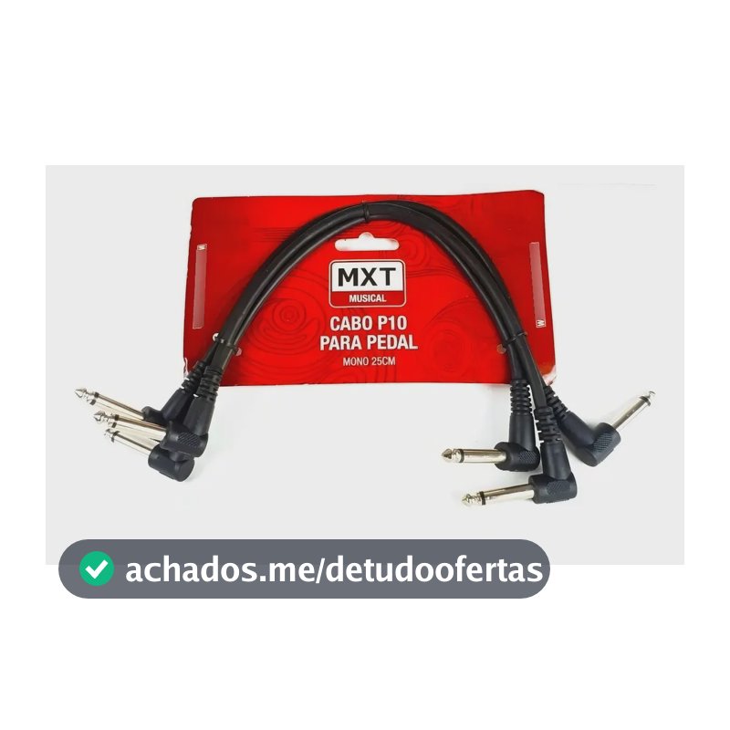 Kit 3 Cabos P10 L Mono P10 L Mono 25cm P/ Pedal