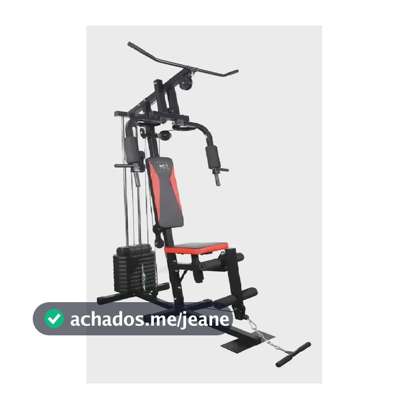 Estação Musculação 45kg Completa Academia Treino Wct Fitness Preto Preto E Vermelho