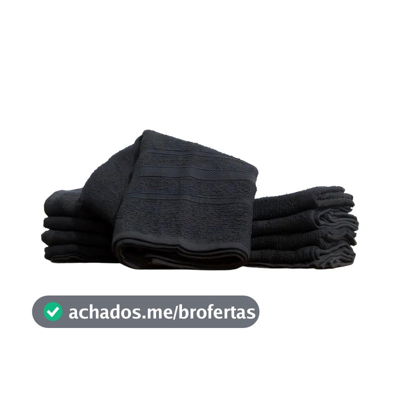 Kit 12 Toalhas De Rosto Salão De Beleza Simples Cor Preto Liso