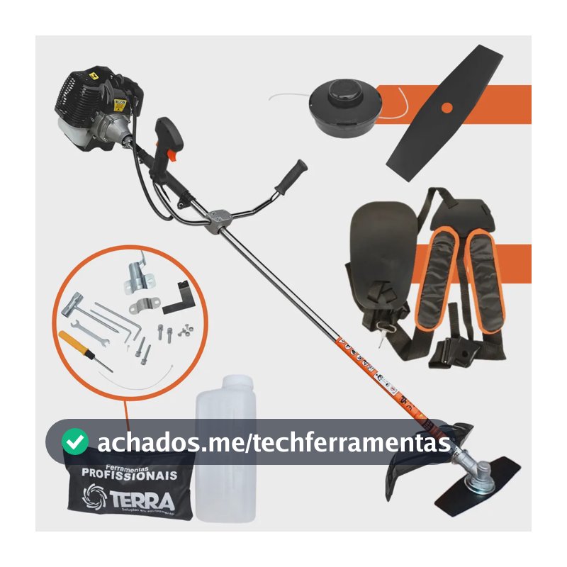 Roçadeira Gasolina Terra GRH520 Black 52cc 2 Tempos 2,5HP
