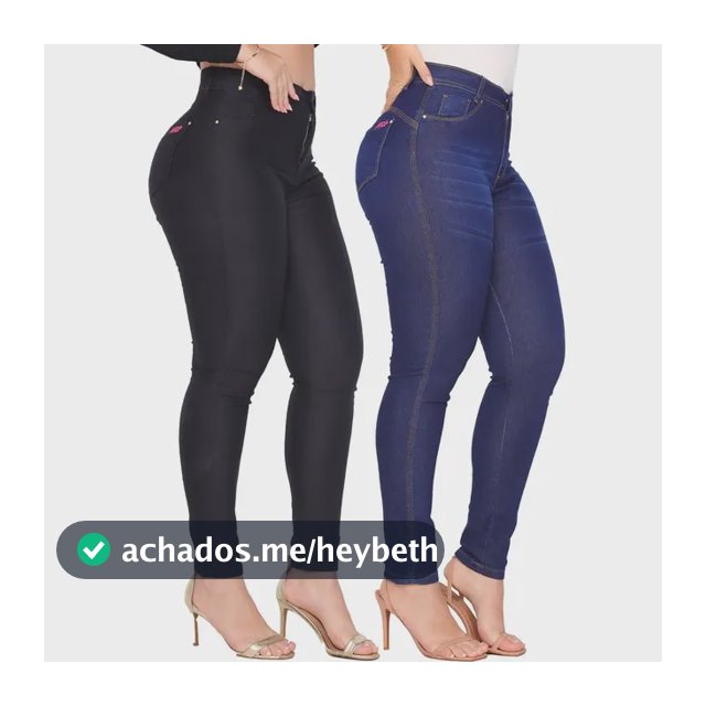 Kit 2 Calça Jeans Feminina Cintura Alta C/ Lycra