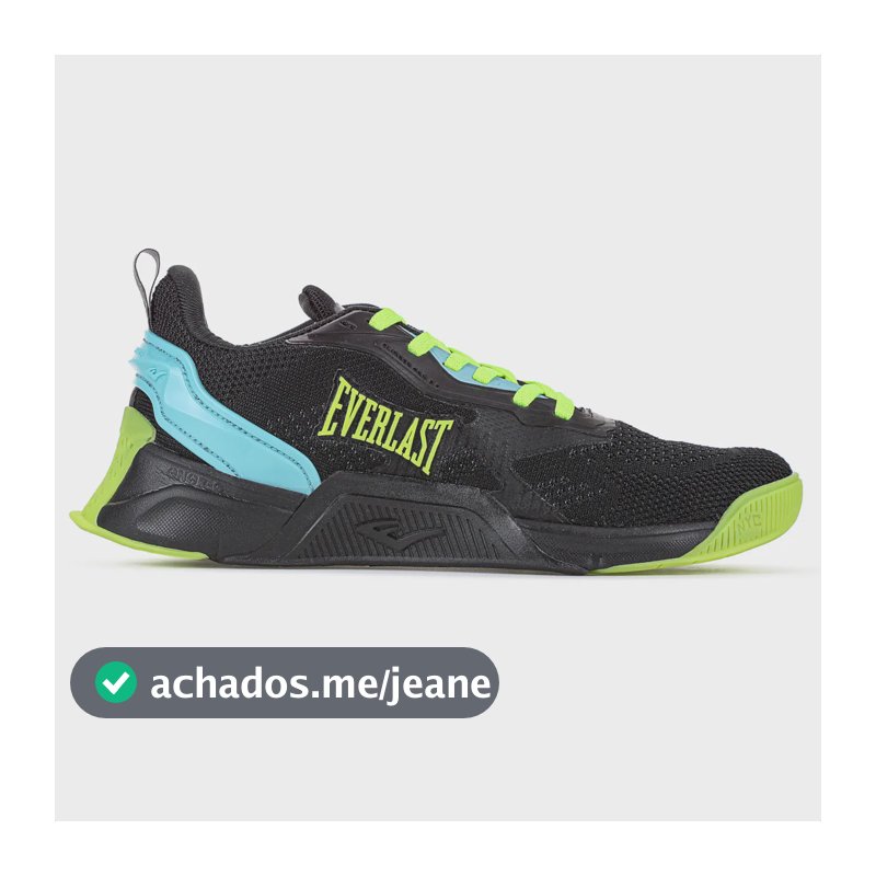 Tênis Everlast Climber Pro 2.0 Confortável Macio Eva Preto E Verde 35,0 Br