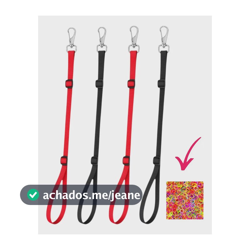 Guia De Contenção Banho E Tosa Para Mesa e Banheira Kit 04 Unid TOP10PET Mix Vermelho Preto