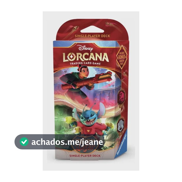 Disney Lorcana Reign Jafar Mulan Stitch Starter Deck  Inglês