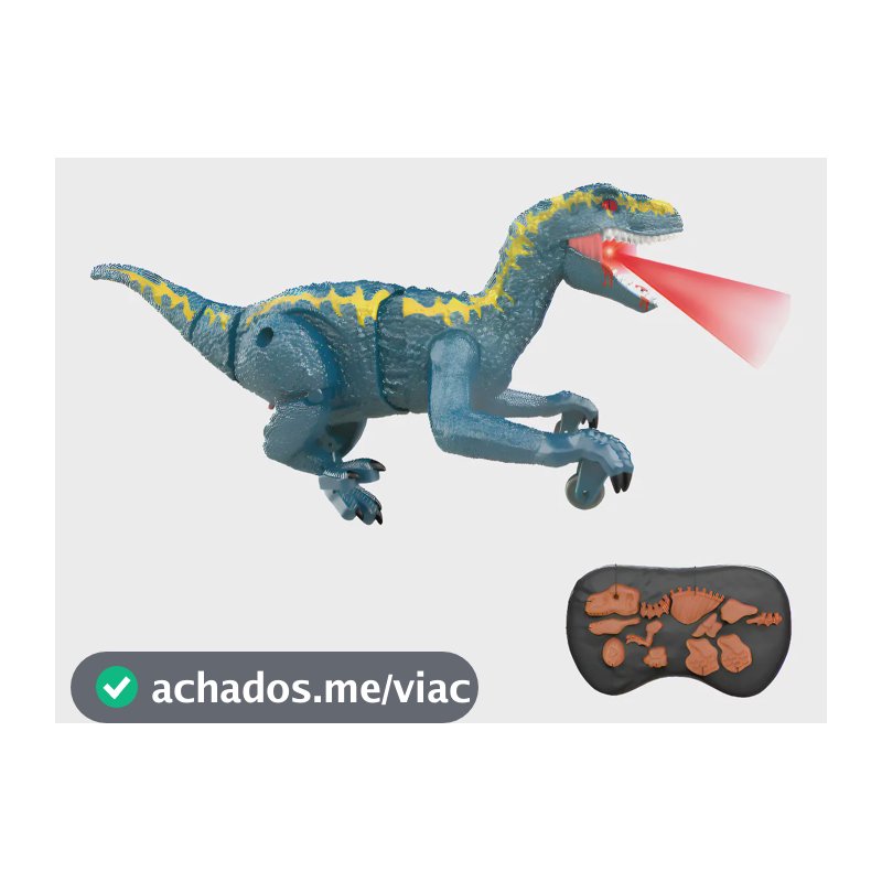 Dinossauro de Brinquedo c/ Controle Anda Emite Som Maxi Toys