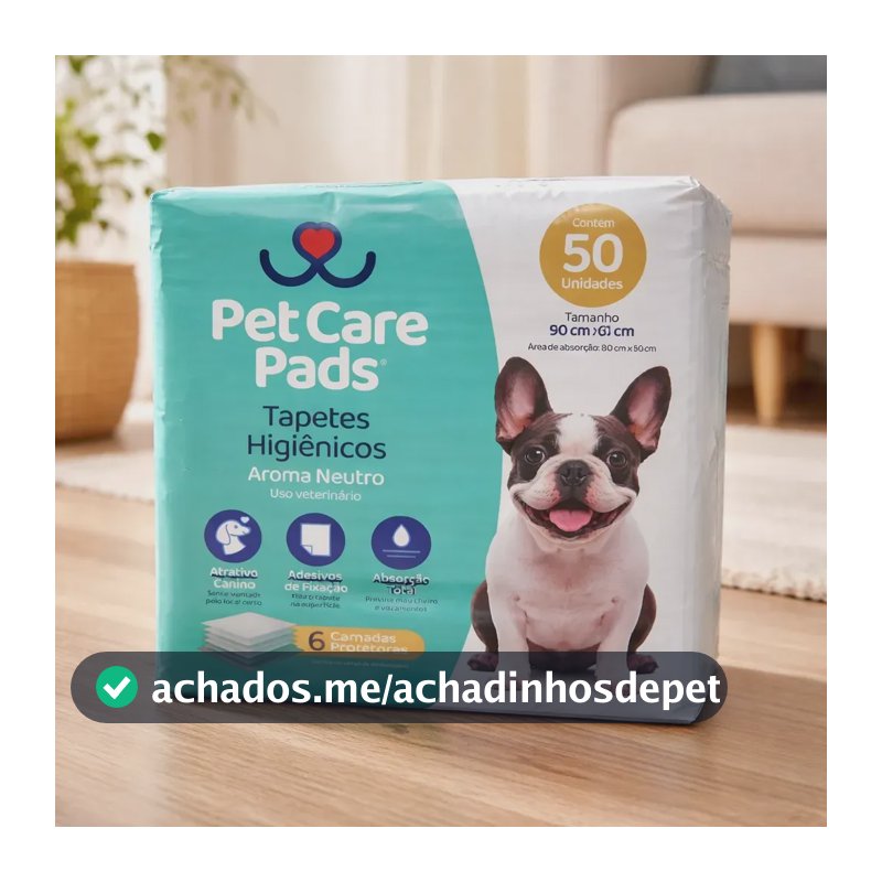 Tapete Higiênico Pet Care Pads Neutro 90x60 Com 50u Unidades Neutro