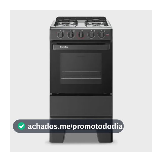 Fogão a Gás Mesa Inox e Forno 50L Limpa Fácil Esmaltec IDEAL POP F4ISP Cor Preto 4 bocas