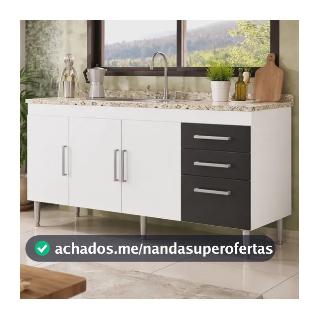 Gabinete De Pia 3 Portas 3 Gavetas Gemeos 1,50m