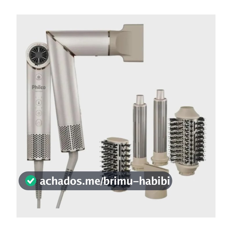 Secador De Cabelos Philco PSC3500 4 Em 1 dobrável Motor BLDC Prateado