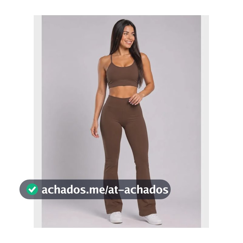 Conjunto Legging Flare Blackout Roupas Academia Marrom Zero Transparência M