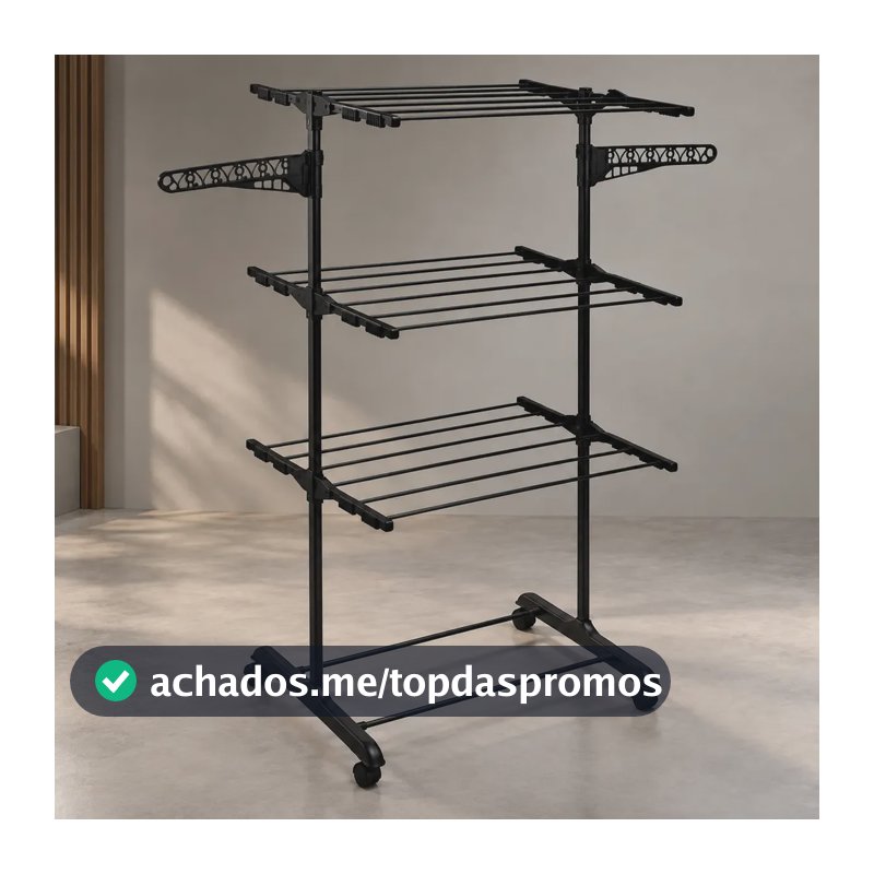 Varal de Chão 3 Andares Para Apartamento Epsilon Portátil Eps-V5
