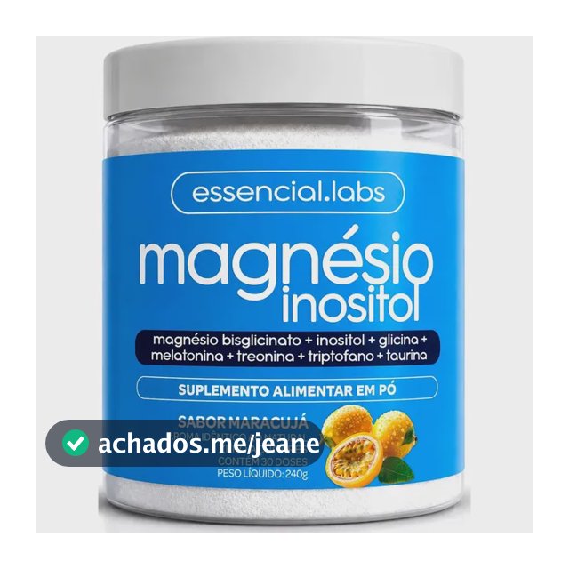 MAGNÉSIO INOSITOL - Fórmula Exclusiva com Magnésio Bisglicinato, Inositol, Glicina, Melatonina, Treonato, Triptofano e Taurina - 240g