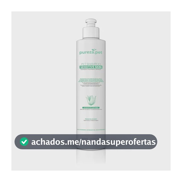 Shampoo Hipoalergênico Pureza Pet 1L Cão Gato Pele Sensível Aloe Vera