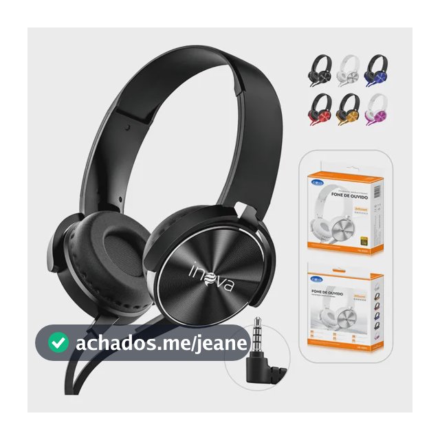 Fone De Ouvido Headset Com Fio P2 3.5mm Microfone Regulável Preto