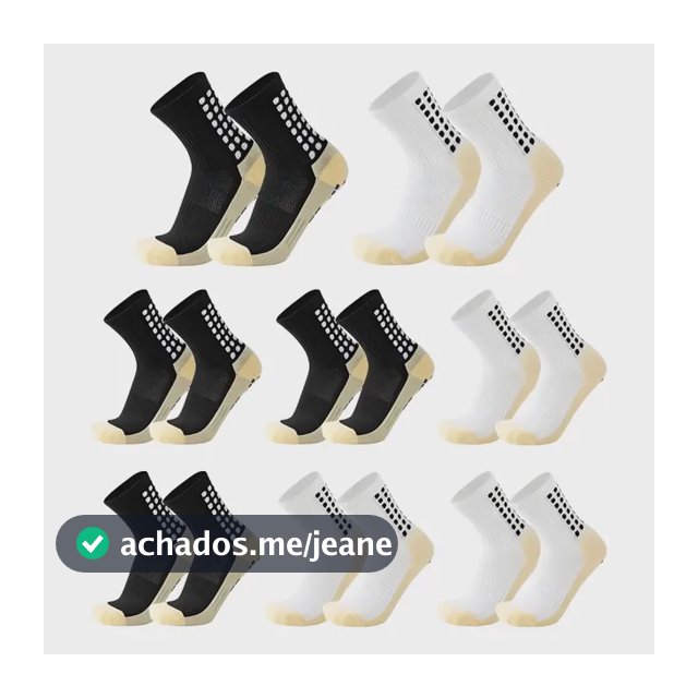 Kit 8 Pares Meia Antiderrapante Esportiva Futebol Treino