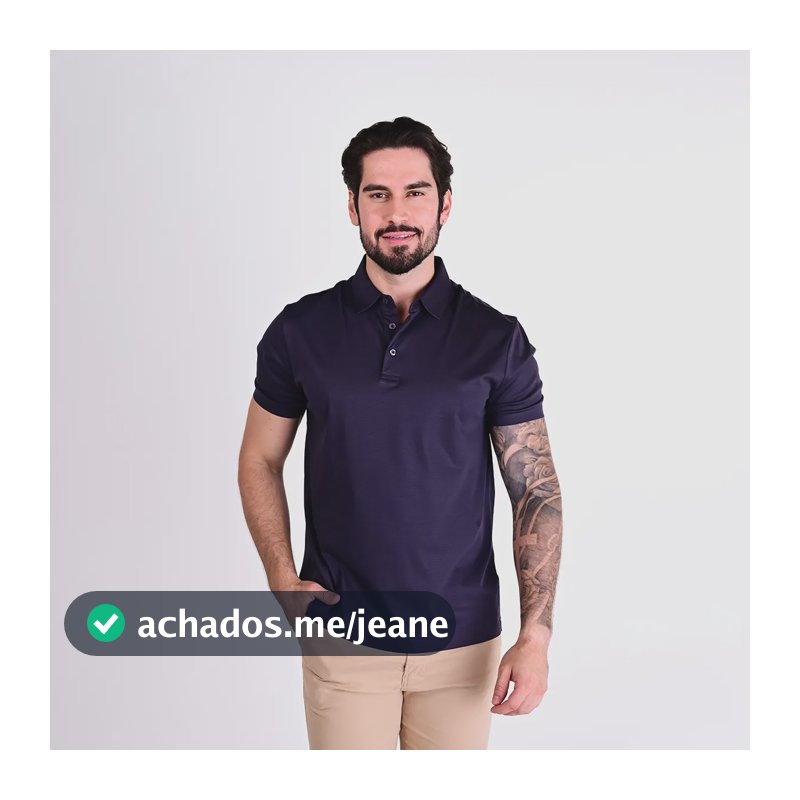 Camisa Polo Pima Oficina Reserva Azul Petróleo Azul P