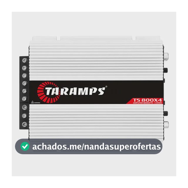 Amplificador Taramps TS 800x4 800W 4 Canais para Som Automotivo