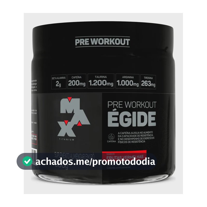 Pre treino Égide 300g Max Titanium Sabor Frutas vermelhas Suplemento Alimentar em Pó