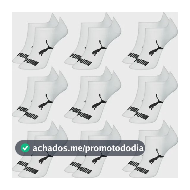 Kit 9 Pares Meias Puma Sapatilha Cano Curto Baixo Original