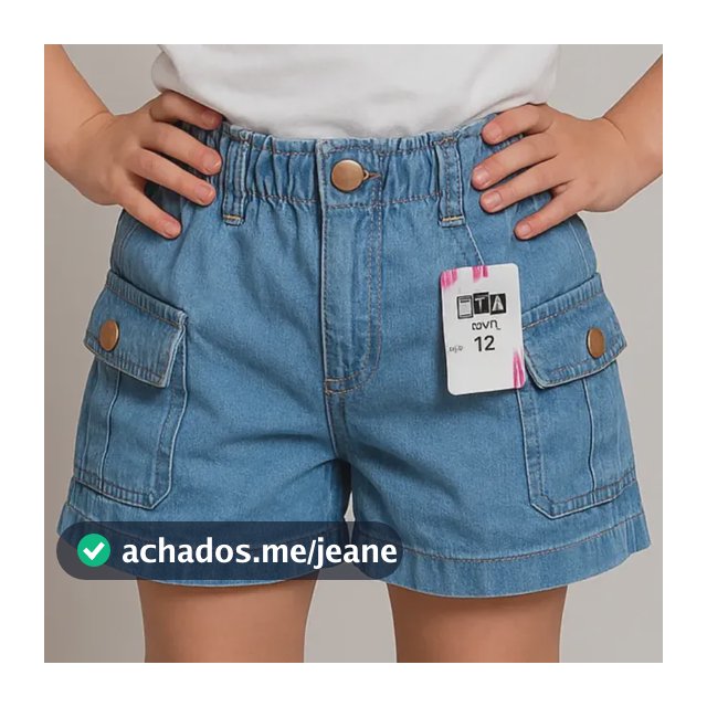 Short Cargo Jeans Infantil Bermuda Menina Juvenil Blogueira