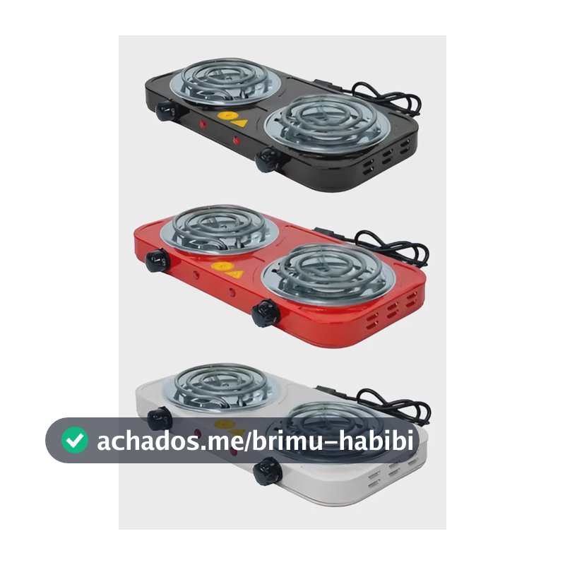 Fogão Cooktop Fogareiro Elétrico 2 Bocas Portátil 110 E 220v Preto 127v