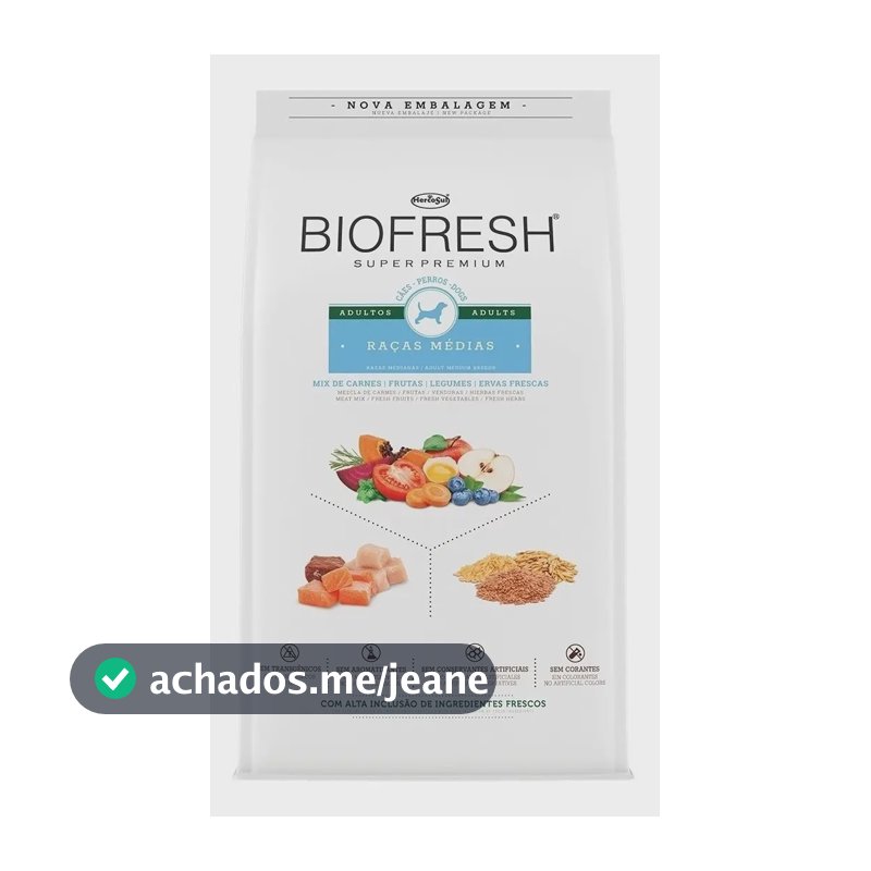 Alimento Biofresh Super Premium para cão adulto de raça média sabor carne e frutas e vegetais de 10.1 kg