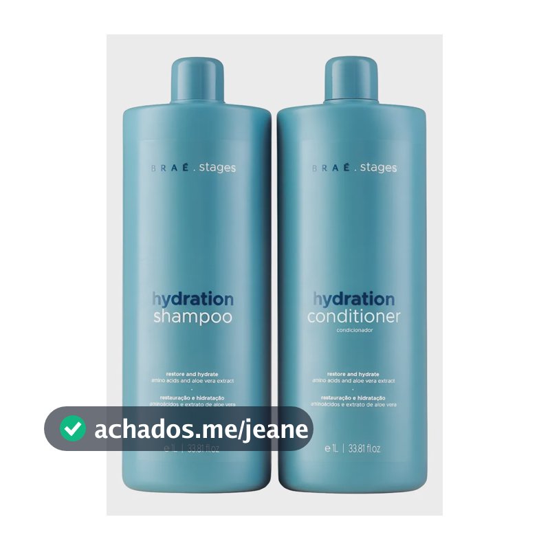 Kit Braé Stages Hydration - Shampoo 1l + Condicionador 1l