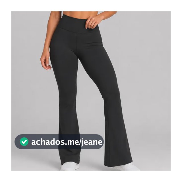 Calça Legging Flare Zero Transparência Cintura Alta Academia
