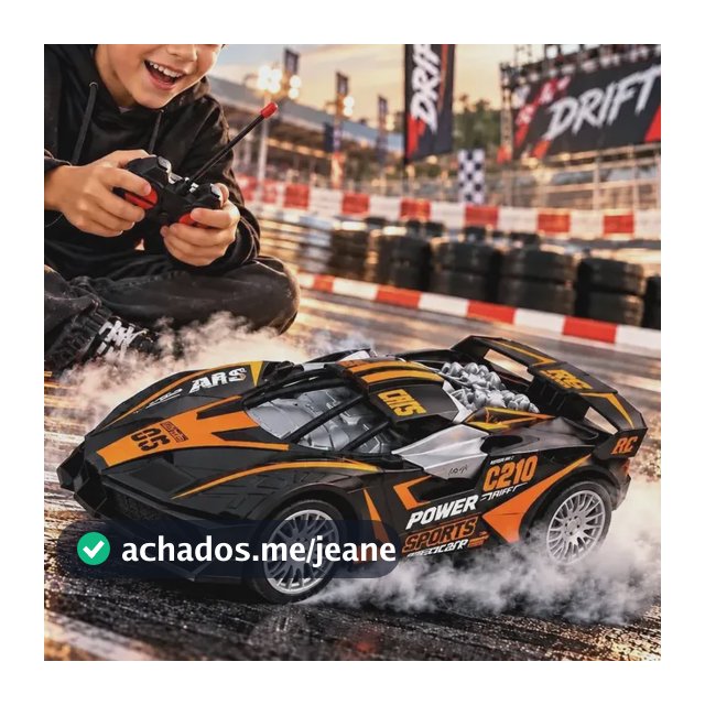 Carrinho Controle Remoto Estilo Drift Menino Brinquedo Preto/laranja Carrinho Controle