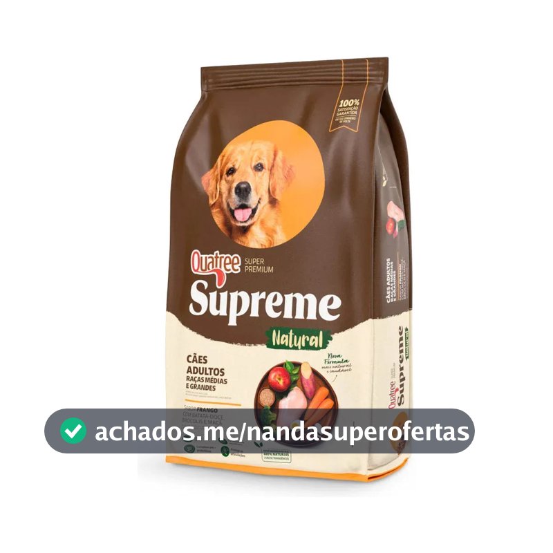 Quatree Supreme Cão Adulto Méd/Gran Frango Batata Doce 15kg
