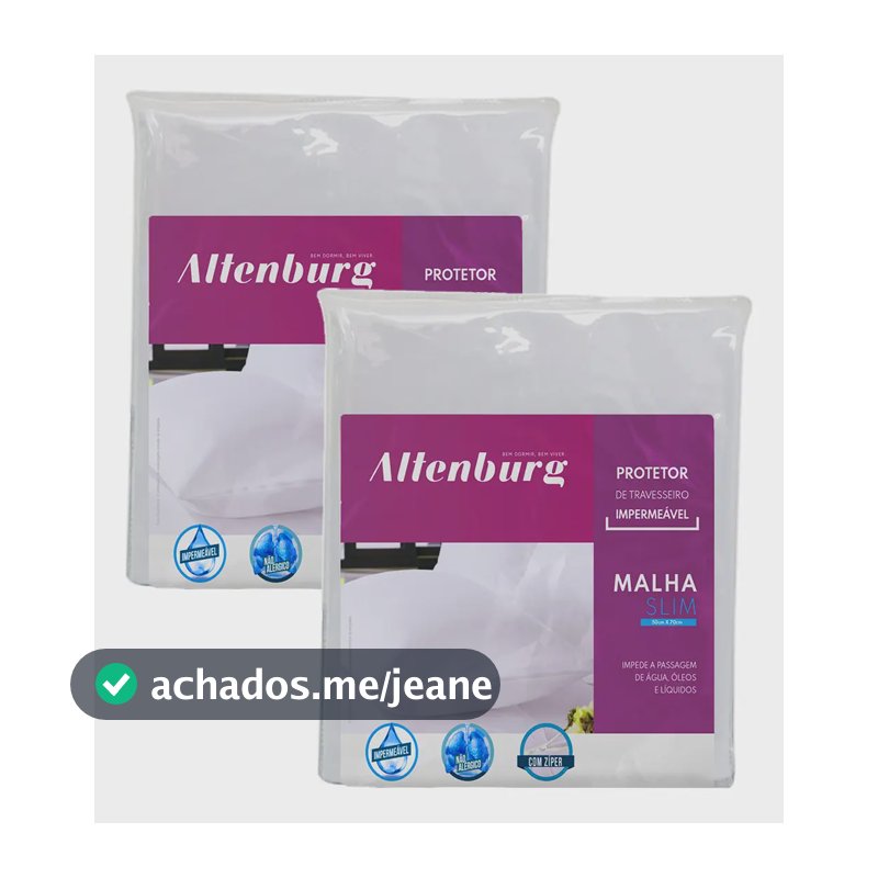 Kit 2 Protetores Travesseiro Imperméavel 50x70cm Altenburg Cor Branco Liso
