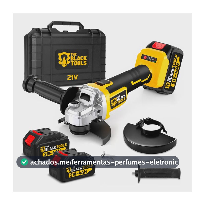 Esmerilhadeira Angular A Bateria 4000mah 4.1/2 125mm 21v Amarelo 127v/220v 60hz