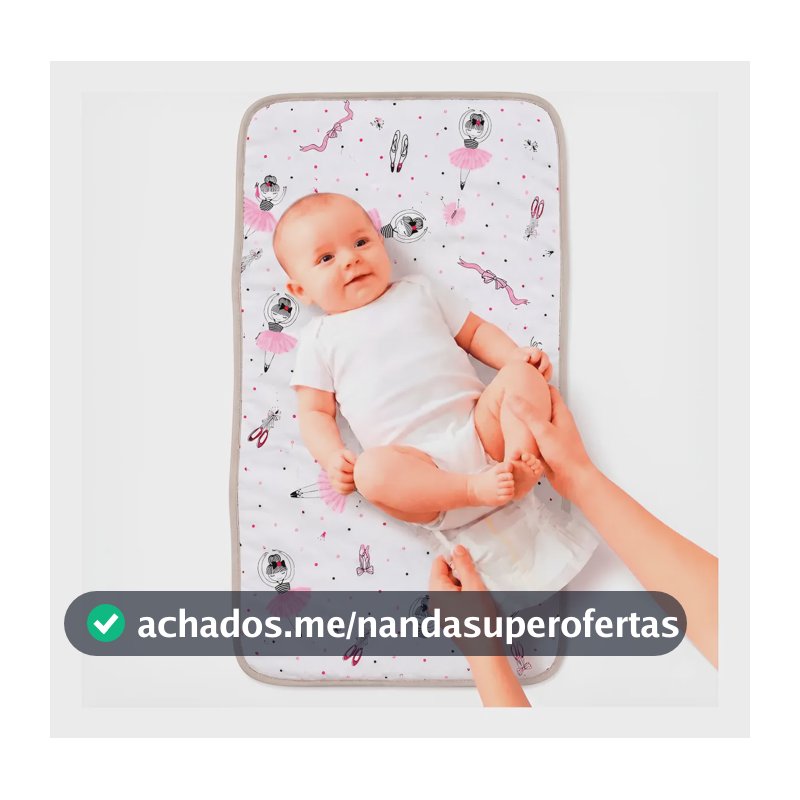 Trocador De Fraldas Bebe Dobrável Almofadado Impermeável Bailarina