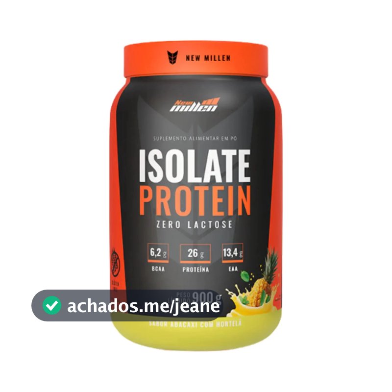 Isolate Protein Zero Lactose Pote 900g New Millen Sabor Abacaxi Com Hortelã