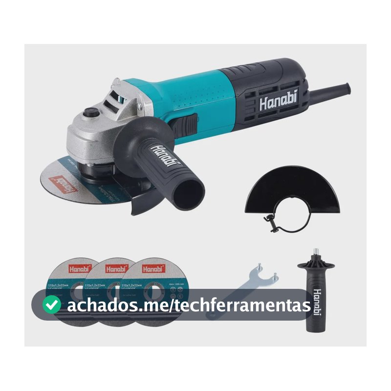 Esmerilhadeira Lixadeira Angular 880w 115mm Hanabi Cor Azul-petróleo Frequência 60 Hz