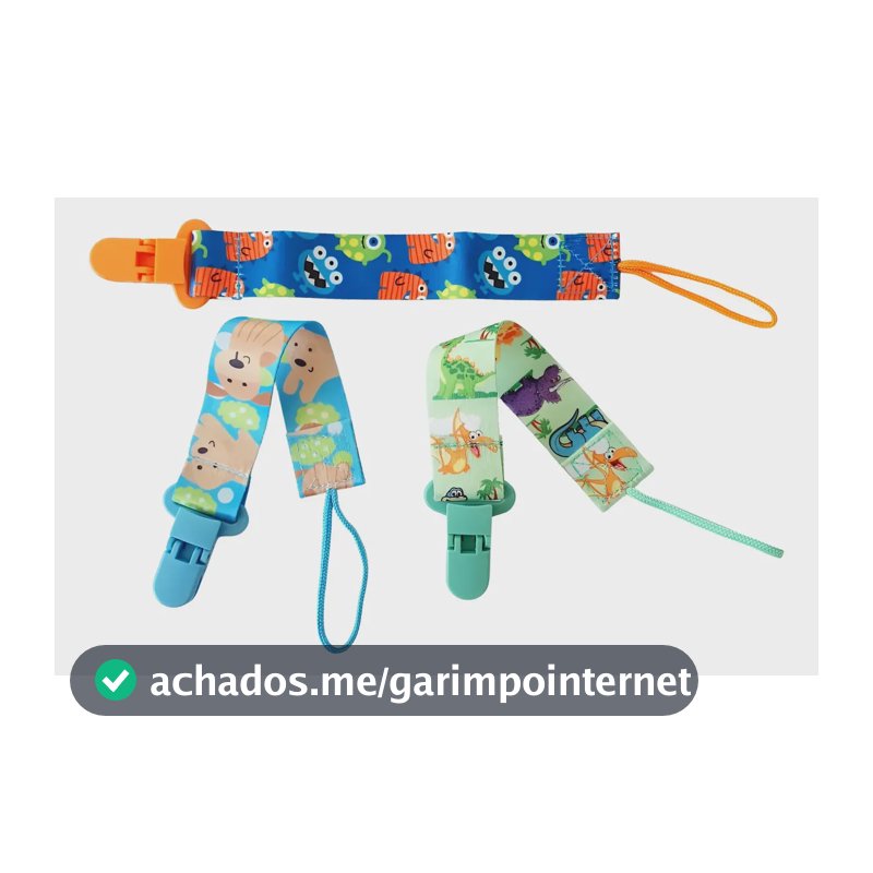 Kit 3 Unid. Prendedor Clipe Chupeta Menino Melhor Qualidade 3 Prendedores De Chupetas Dinossauro