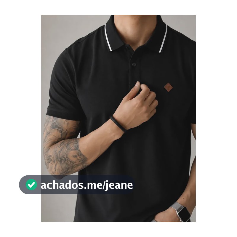 Camisa Gola Polo Masculina Premium Algodão Confortável Preto G
