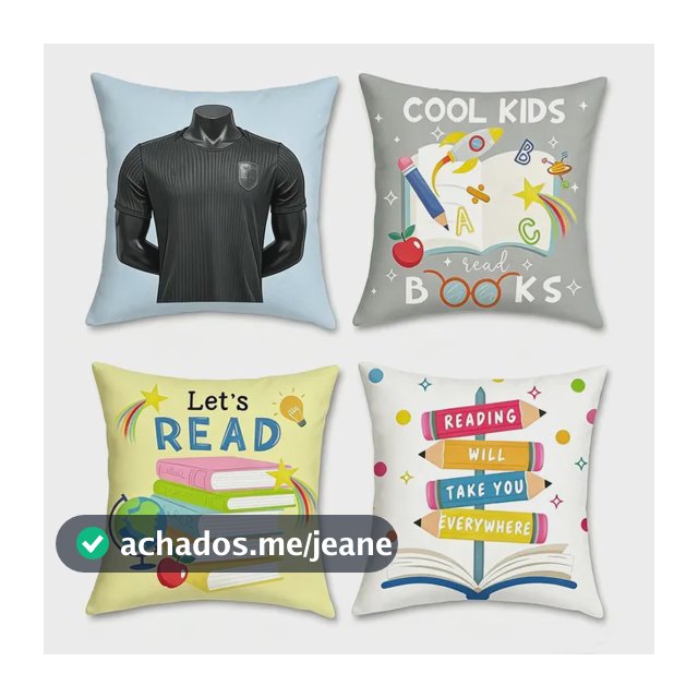 Z 4 Peças, Fronhz De Livrz De Leitura, Decoraçãz De Salz -za Preto-j0 D-xl
