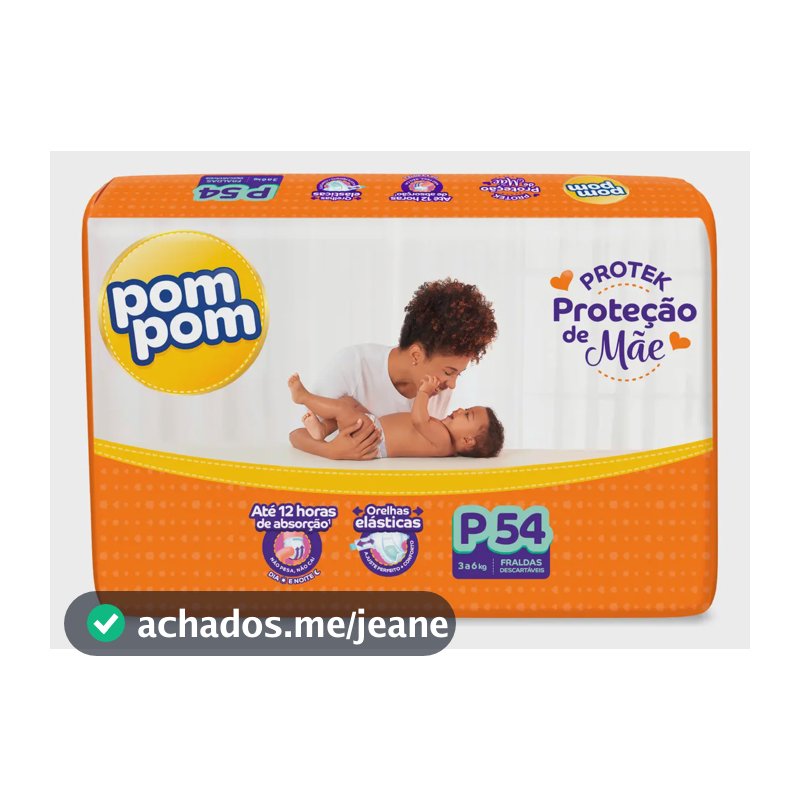 Fraldas Pom Pom Protek P x 54 unidades