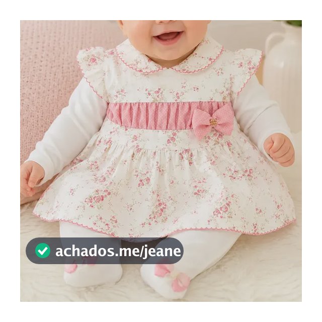Macacão Longo Para Bebê Menina Charlote 03 Peças