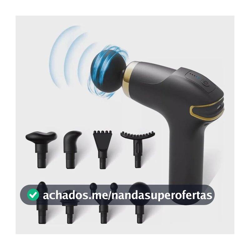 Massageador Profissional Elétrico para Fisioterapia e Corpo,Com 5 Marchas Ajustáveis e 8 Tipos de Acessórios,Pistola de Massagem, Massage Gun para Pescoço,Aparelho de Massagens Completo