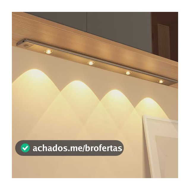 Luminária Barra Led Sensor Movimento Recarregável Armário Branco