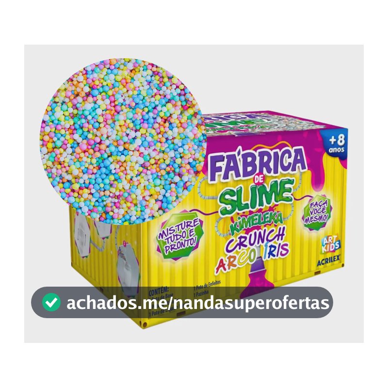 Kit Para Fazer Slime Acrilex Crunch Arco Iris