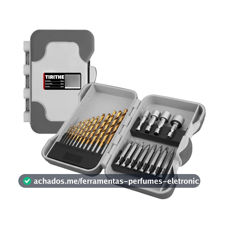 24 Peças Brocas Chaves Soquetes Bits Estojo Completo